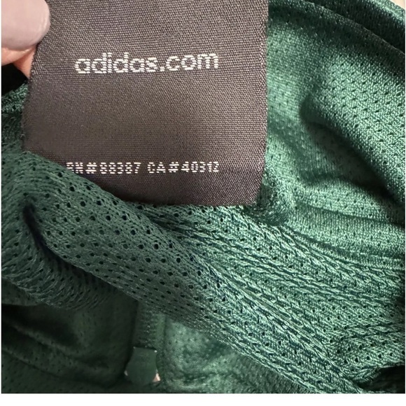 Adidas Men’s Track Jacket S Green White Stripes Pockets Lightweight Oversized - Picture 9 of 10